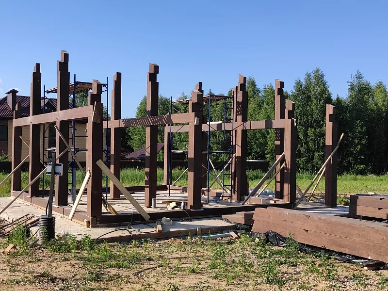 Фахверковый дом V-72 - фото строительства