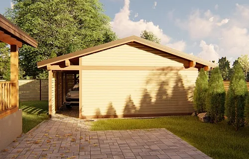 Навес для трех авто с хозблоком СОНАТА — Фото 6