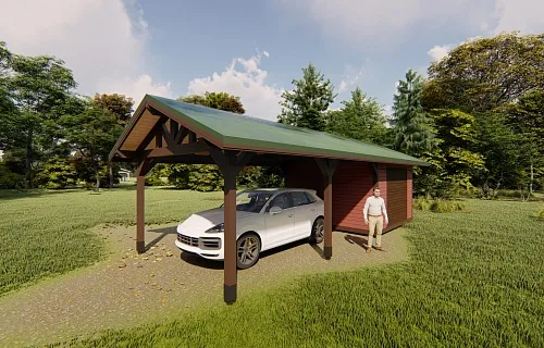 Навес для машины с хозблоком МАРКОС — Фото 2