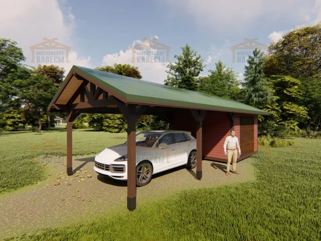 Навес для машины с хозблоком МАРКОС — Фото 2