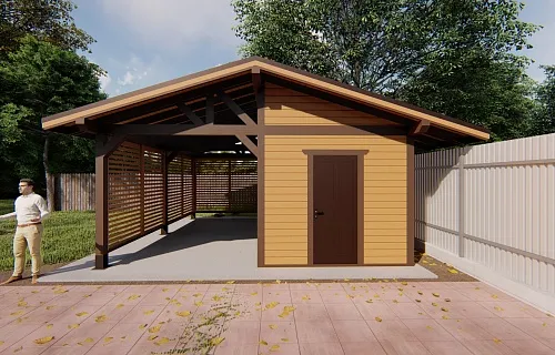 Навес для авто с хозблоком РИМ — Фото 3