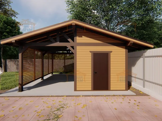 Навес для авто с хозблоком РИМ — Фото 3