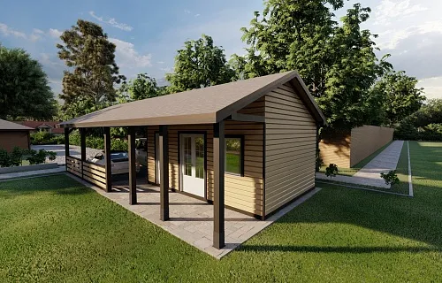 Навес для двух авто с хозблоком ПАРКВИЛЛЬ — Фото 4