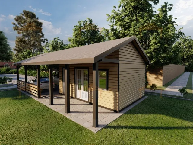 Навес для двух авто с хозблоком ПАРКВИЛЛЬ — Фото 4