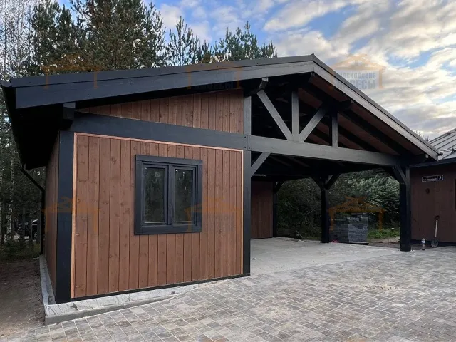 Навес для двух автомобилей с хозблоком БАВАРИЯ MAXI 2.0 — Фото 8