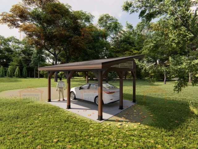 Навес для одного автомобиля ЛОТУС 2.0 — Фото 4