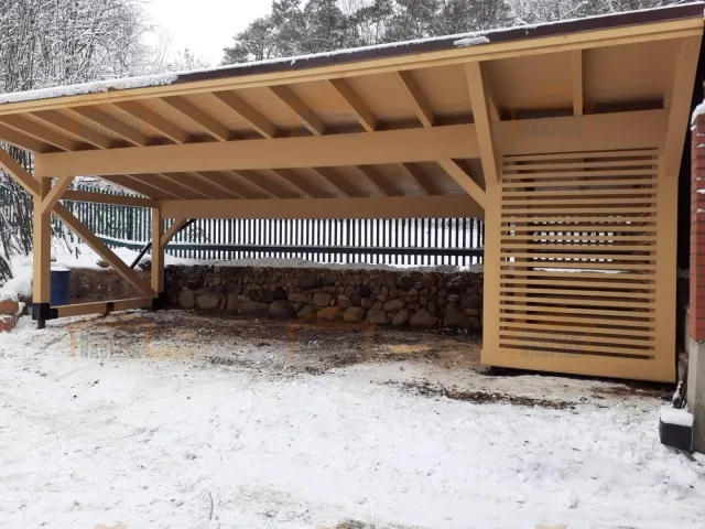 Деревянный навес для двух авто НИКОЛИНСКИЙ — Фото 4