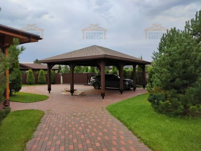 Навес для 3ех машин ВЕСТА — Фото 5