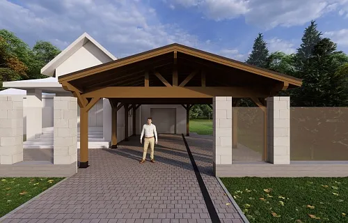 Навес для двух машин АЛЬПИЙСКИЙ — Фото 5