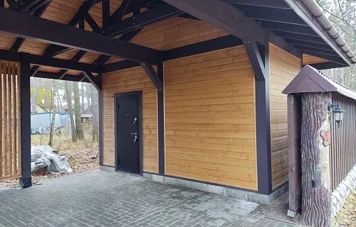 Навес для двух машин с хозблоком ЛЕСНОЙ — Фото 4