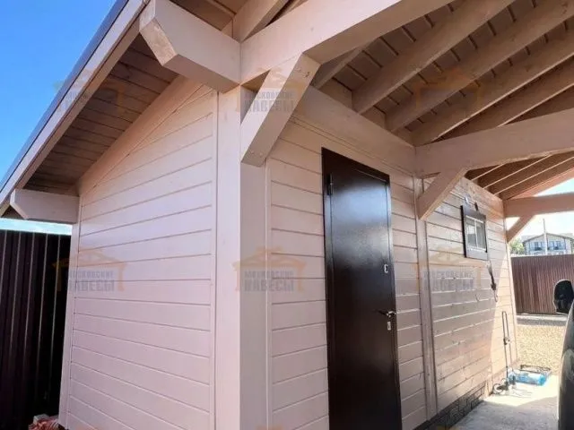 Навес для двух автомобилей с хозблоком КАРЕЛИЯ — Фото 5