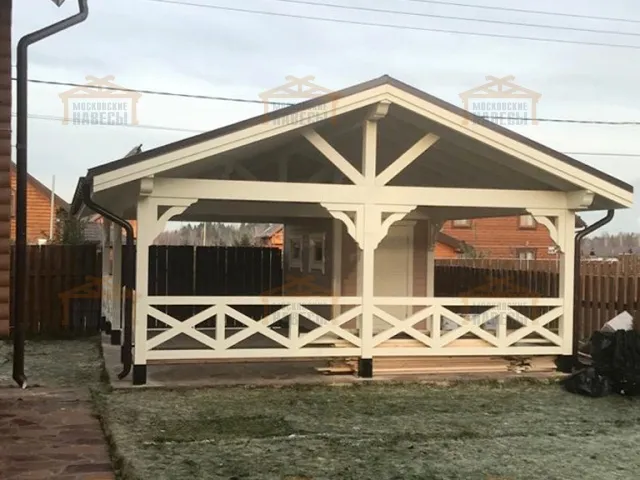 Навес для двух машин с хозблоком ГОРКИ-2 — Фото 2