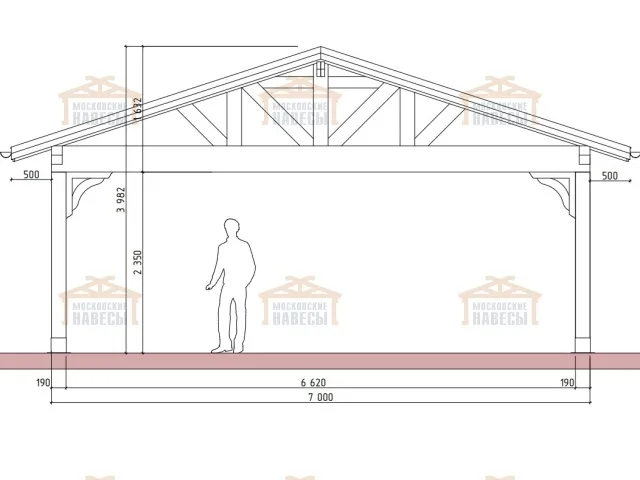 Навес для двух машин НАПОЛЕОН — Фото 15