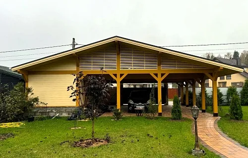 Навес для двух машин с хозблоком ВИКИНГ 2.0 — Фото 3