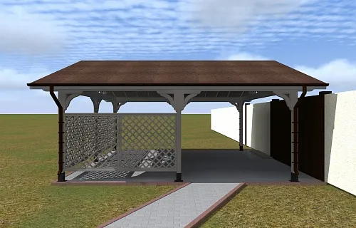 Деревянный навес для машин с перголами ЭДЕМ — Фото 9