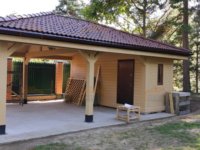 Навес для двух машин с хозблоком МЕЦЦО — Фото 3