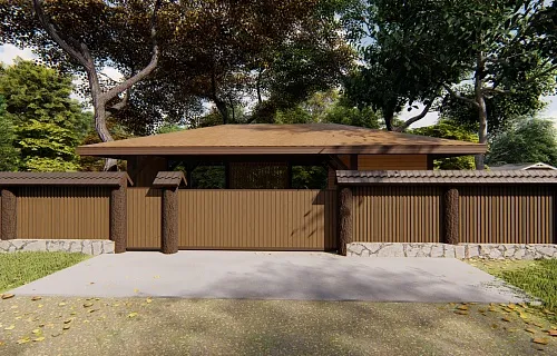 Навес для двух машин с хозблоком ЛЕСНОЙ — Фото 8