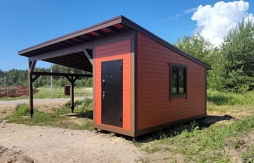 Навес для двух авто с хозблоком МОНОЛИТ — Фото 2