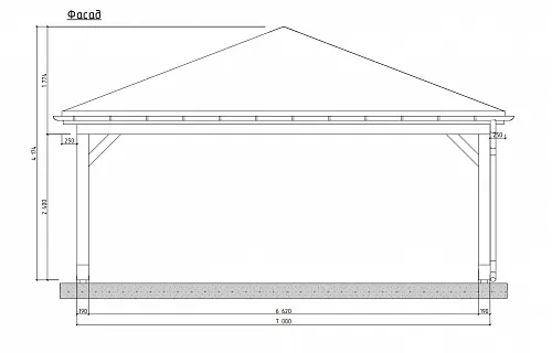 Деревянный навес для двух авто ЛАМБЕРИ — Фото 6