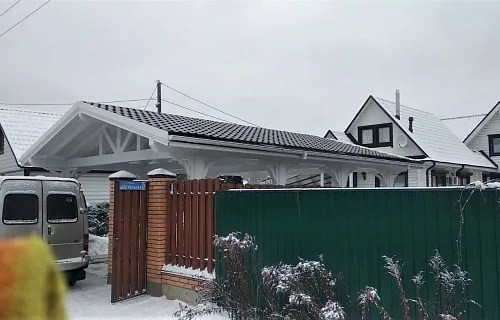 Навес для двух машин ЛИДЕР — Фото 8