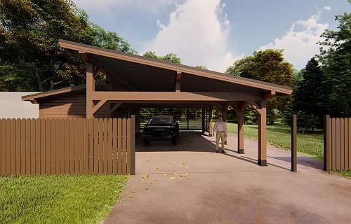 Навес для двух машин с хозблоком КОНАКОВО 2.0 — Фото 6