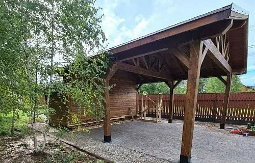 Навес для двух авто с хозблоком ЮПИТЕР — Фото 3