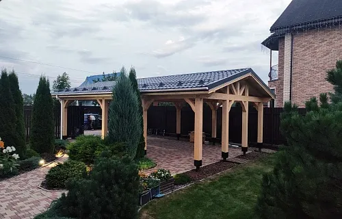 Навес для двух машин ЛИДЕР — Фото 6