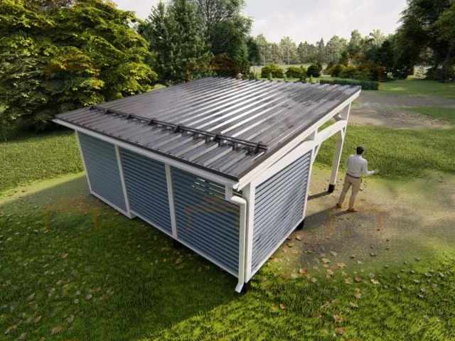 Навес для одной машины с хозблоком ЛЕГРАН — Фото 4