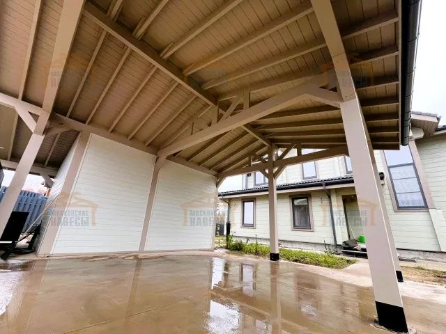 Навес для двух машин с хозблоком ИСТРА — Фото 2