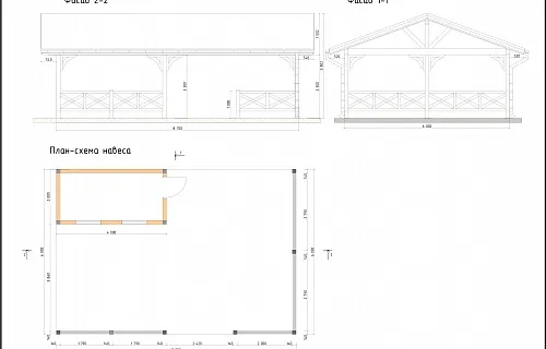 Навес для двух машин с хозблоком ГОРКИ-2 — Фото 7