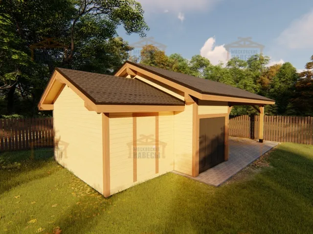 Навес для двух машин с хозблоком ФЭМИЛИ — Фото 8