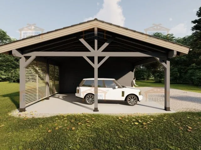 Навес для двух авто с хозблоком ПАРКВИЛЛЬ — Фото 8