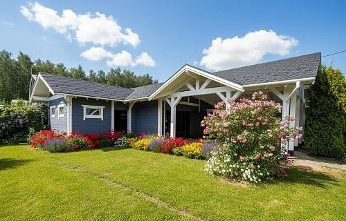 Навес для двух машин с хозблоком ГОРКИ — Фото 1