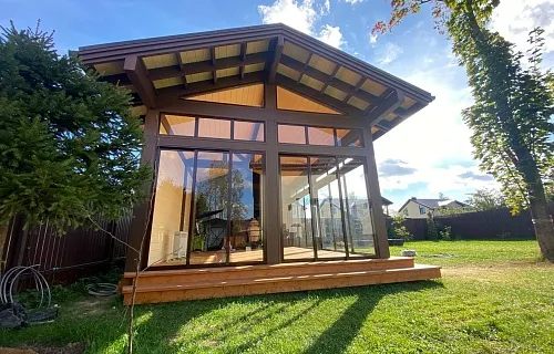 Застекленная беседка с хозблоком ЖАСМИН — Фото 6