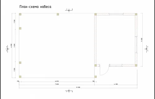 Навес для двух машин с хозблоком КОНАКОВО — Фото 7