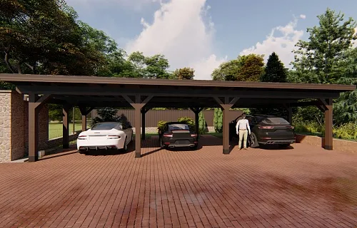 Односкатный навес для автомобилей ЛЕОН — Фото 6