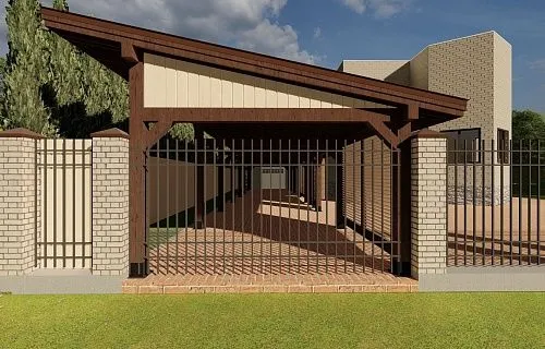 Деревянный навес для авто с ограждениями МОНТЕ-КАРЛО — Фото 5