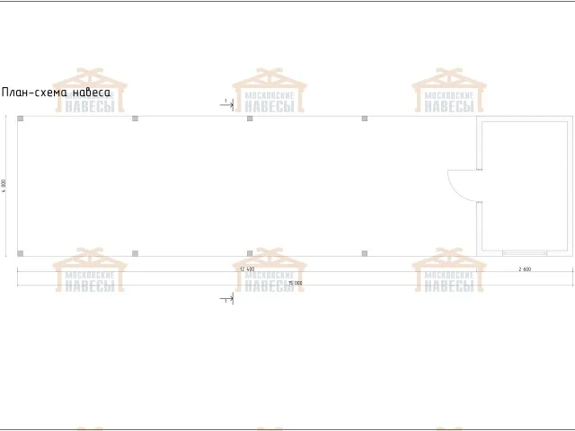 Деревянный навес для двух авто с хозблоком ЗЕНИТ — Фото 8