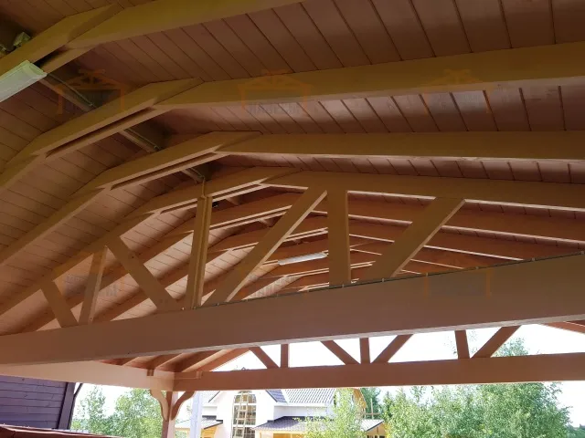 Деревянный навес для двух авто СМАРТВИЛЛЬ — Фото 5