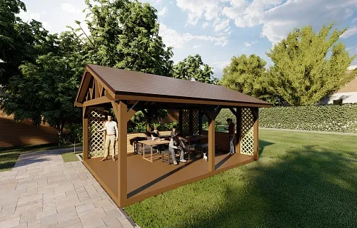 НАВЕС-БЕСЕДКА МАЛИНОВКА — Фото 4