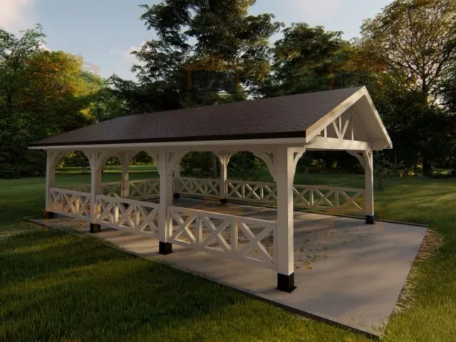 Деревянный навес для авто с ограждениями МОНТЕ-КАРЛО — Фото 3