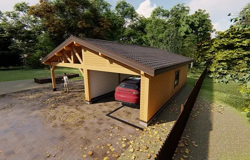 Навес гаражом и хозблоком МАКСИ 5 — Фото 2