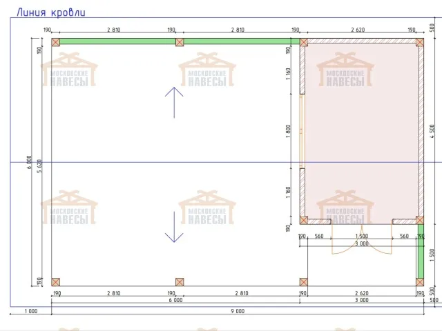 Деревянный навес для машин с хозблоком ЭЛЛАДА — Фото 6
