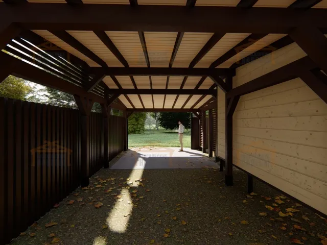 Навес для двух автомобилей с хозблоком КОЛОРАДО — Фото 4