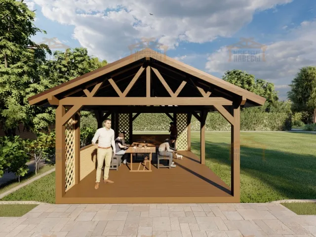 НАВЕС-БЕСЕДКА МАЛИНОВКА — Фото 3