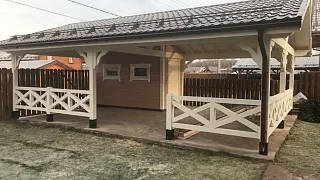 Навес для двух машин с хозблоком ГОРКИ-2 - миниатюра