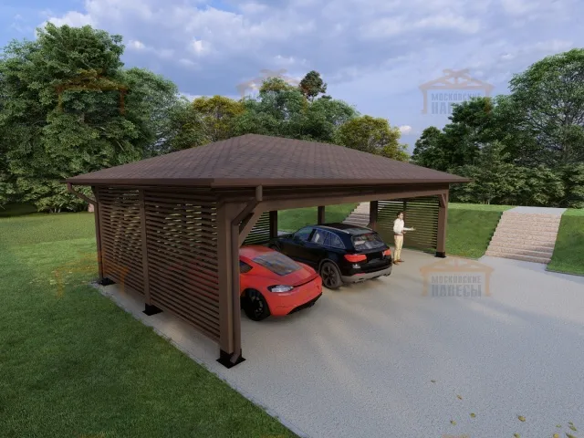 Навес для трех машин ЛАДЬЯ — Фото 14