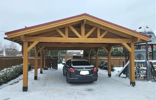 Навес для двух машин ЛИДЕР — Фото 3