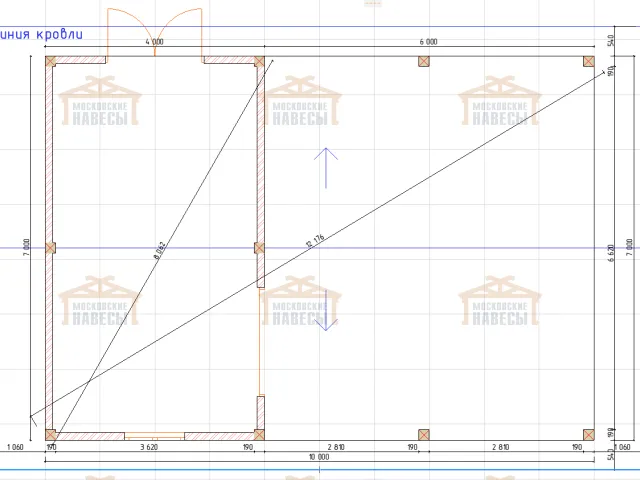 Навес для двух машин с хозблоком РИВЬЕРА 3.0 — Фото 5
