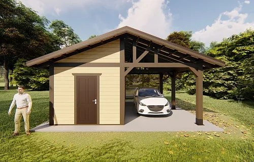 Навес для авто с хозблоком РИМ — Фото 6